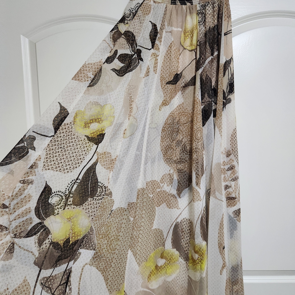 White House Black Market Whimsical Flora Maxi  A-Line Skirt - Picture 6 of 8